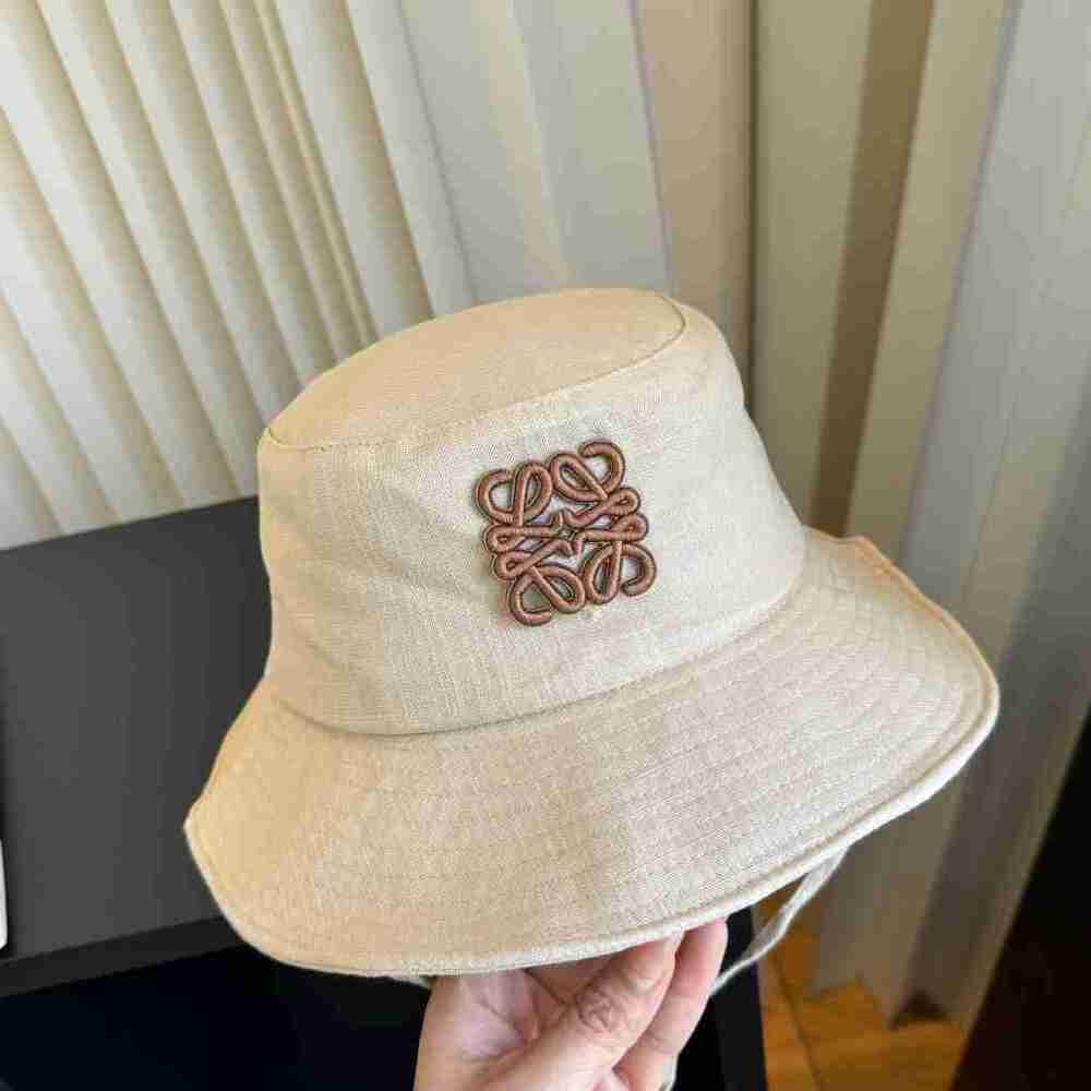 ✿LOEWE Bucket Hat ✦ Anagram Embroidered Linen Sun Cap - Picture 2 of 5